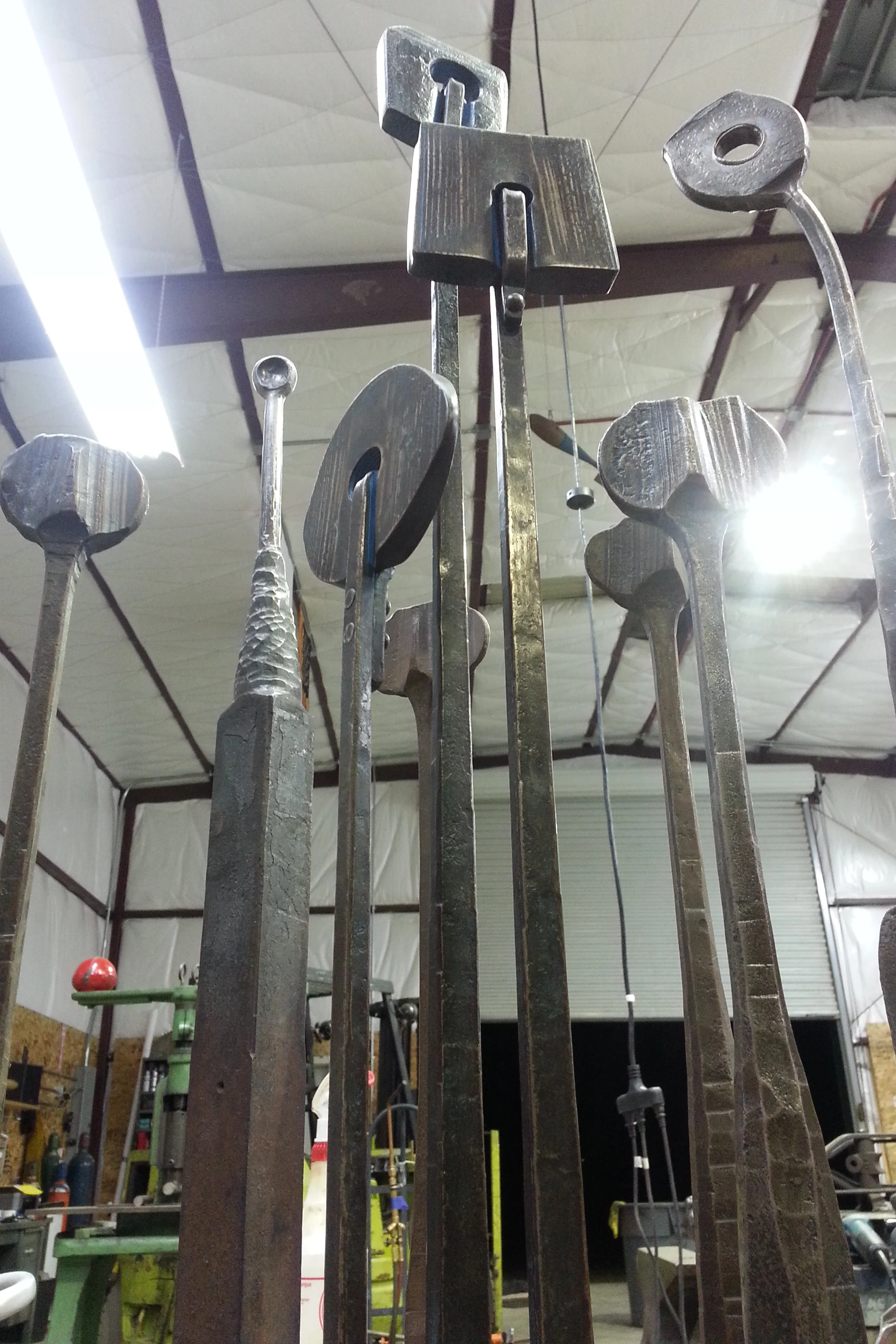Forged sculptures. Studio photo.