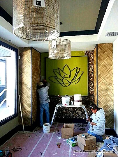 Lotus logo Signage installation. Supanee Restaurant San Diego, CA