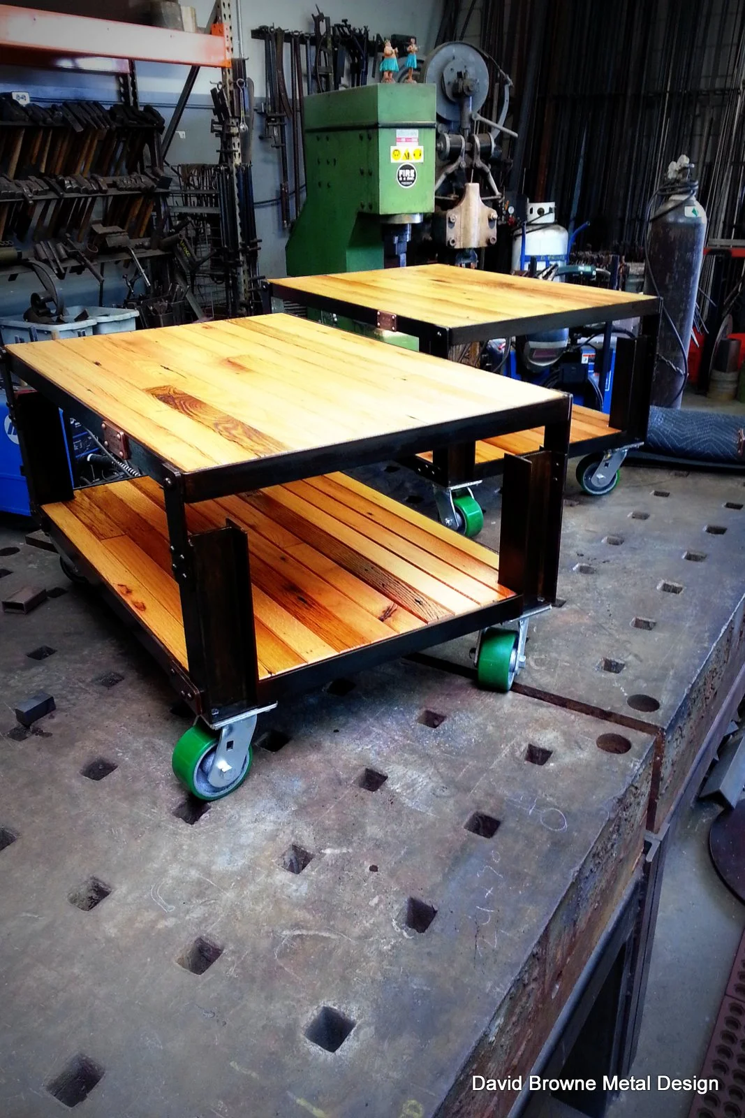 Rolling tables. Sparks Gallery, San Diego, CA.