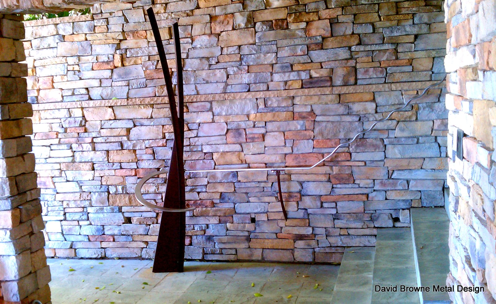 Sculptural hand railing.