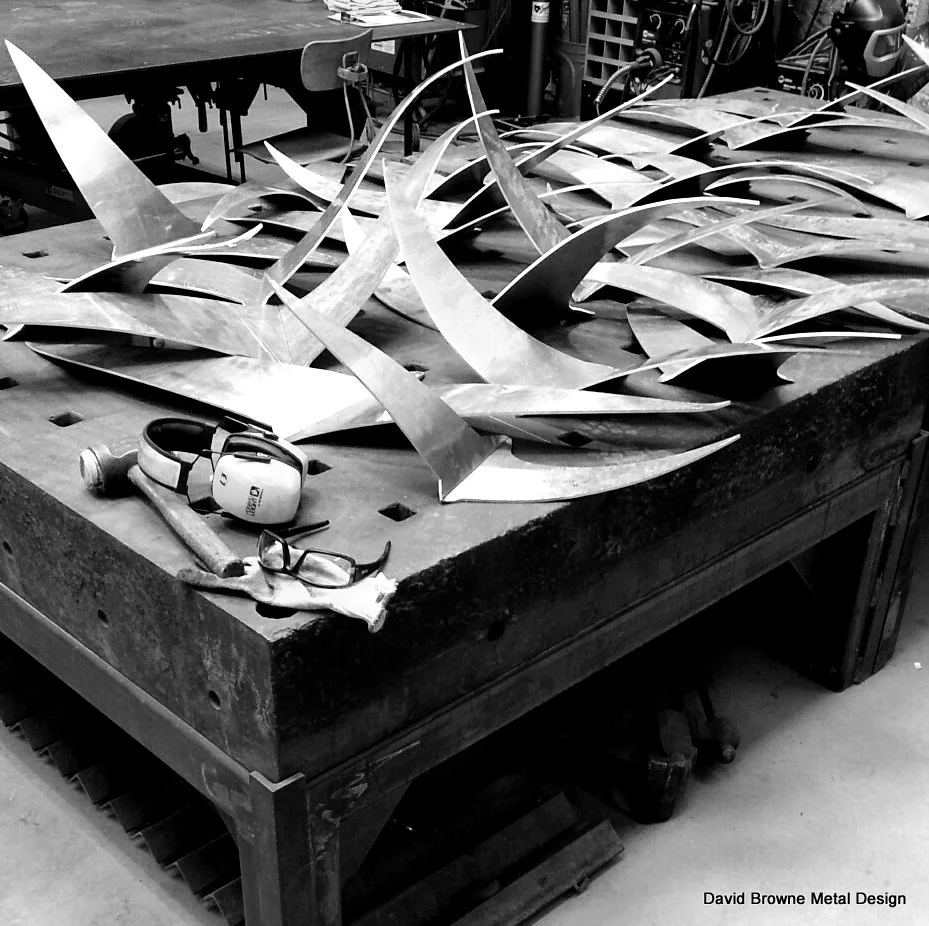 Progress on Birds of Flight sculpture.