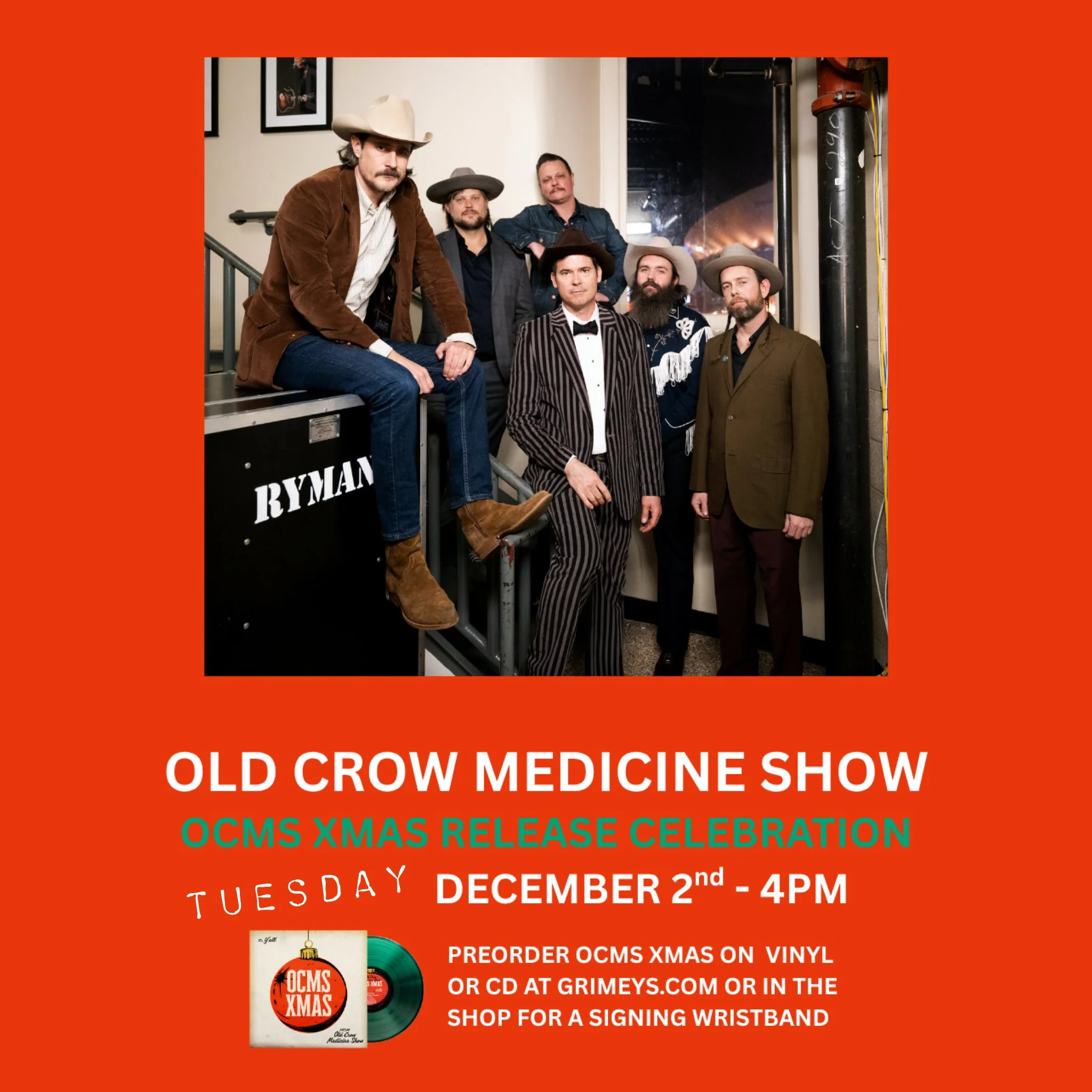 Old Crow Medicine Show OCMS XMAS Instore Performance &amp; Record Release Celebration