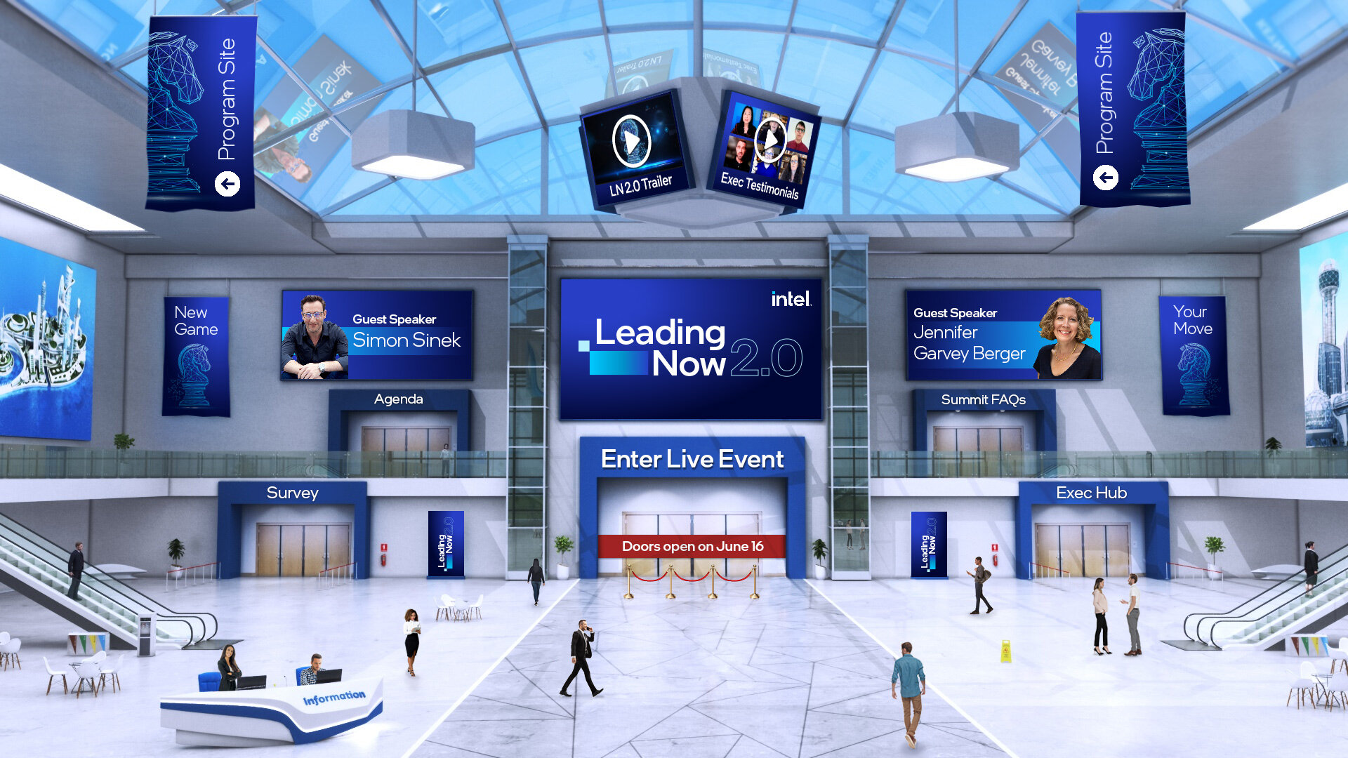 Virtual lobby for Leading Now 2.0 Summit