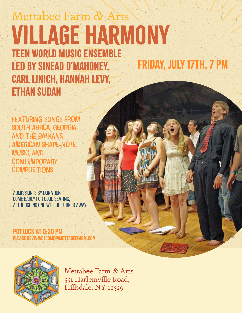 Village Harmony Teen World Music Ensemble Pot Luck and Concert