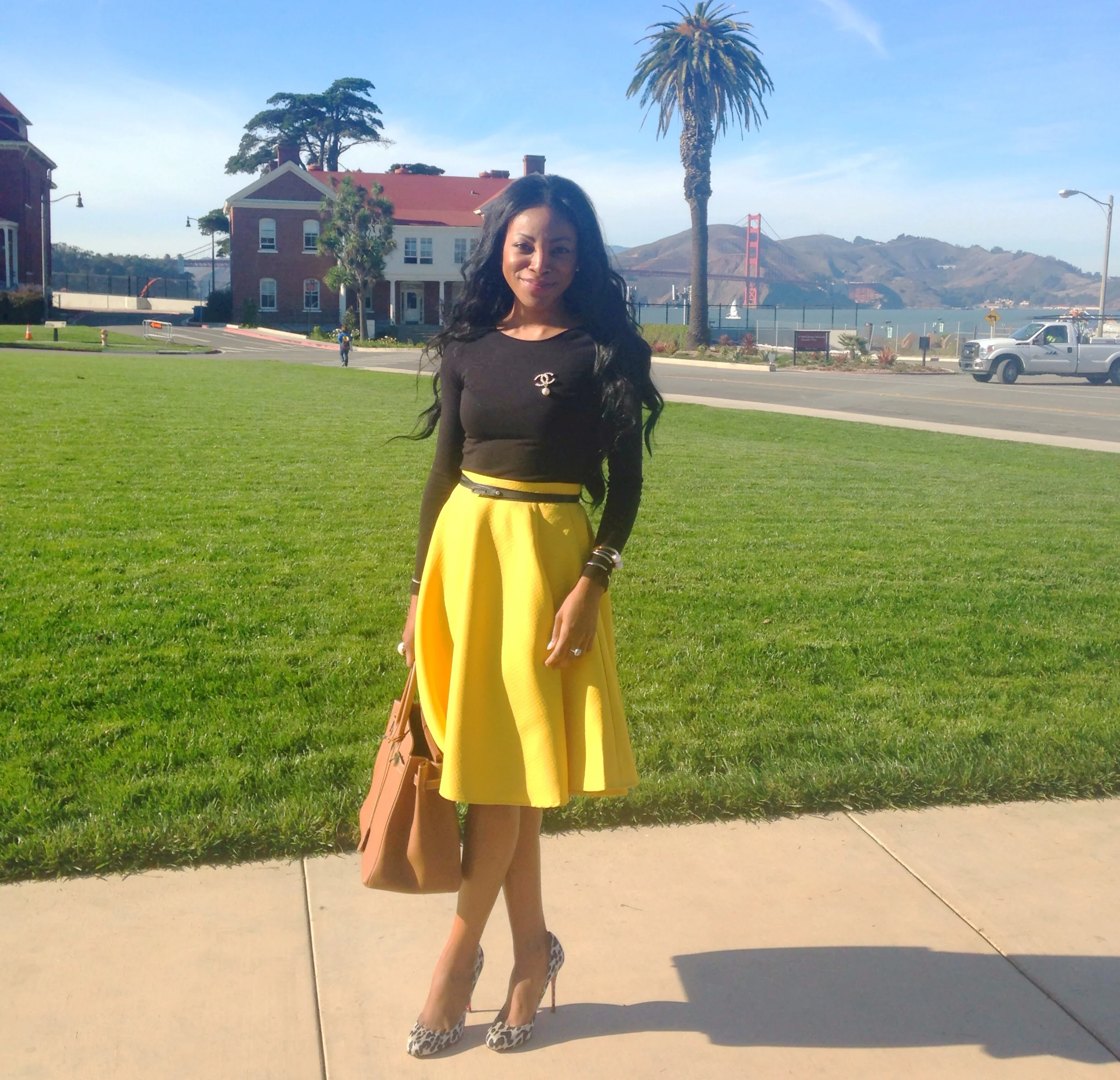 Details: Top &amp; Skirt: Ibiss / Heels: Louboutin Fifi(Fall 2013) / Bag: Birkin35 in Camel.&nbsp;