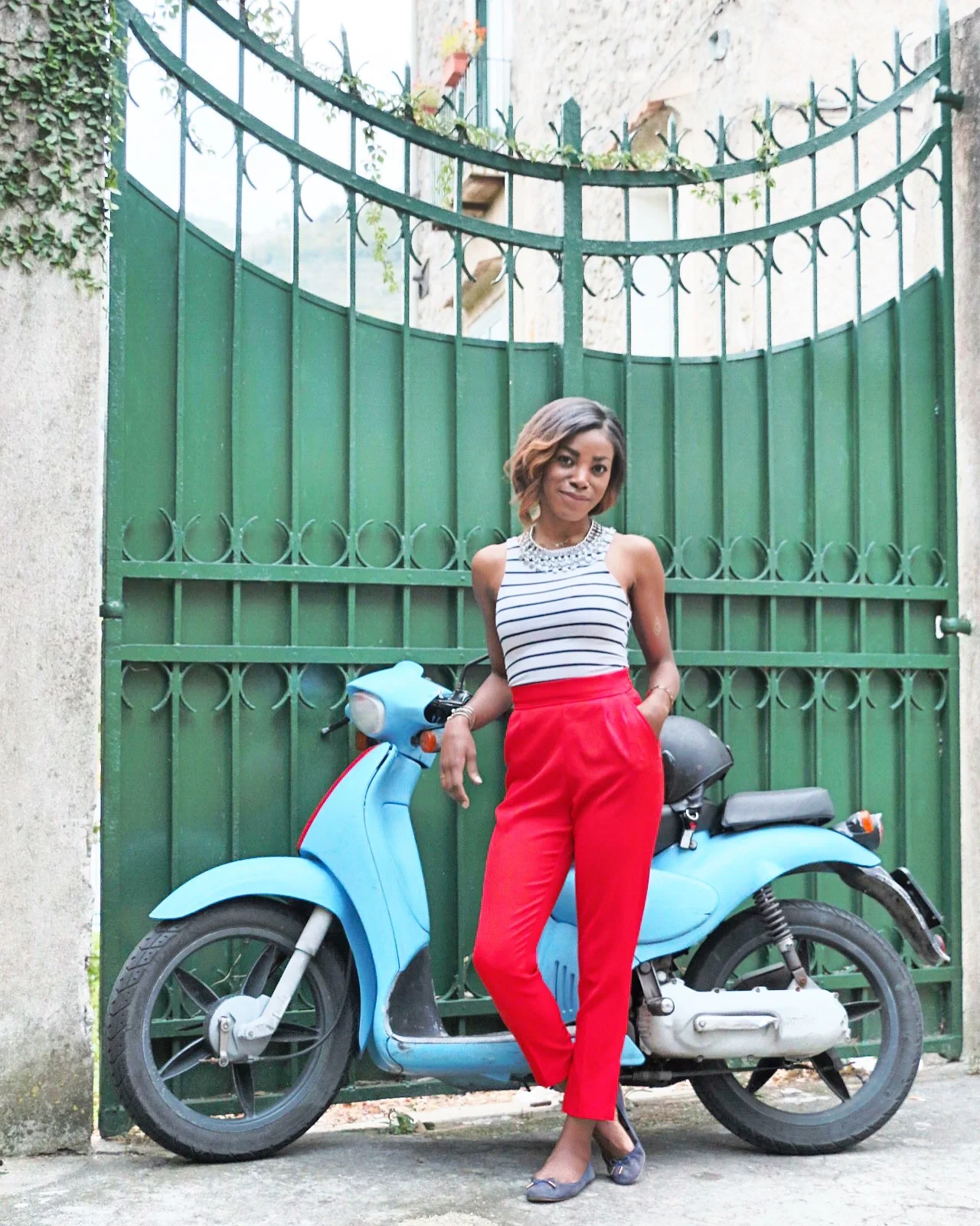Baby blue scooter photo-op.  