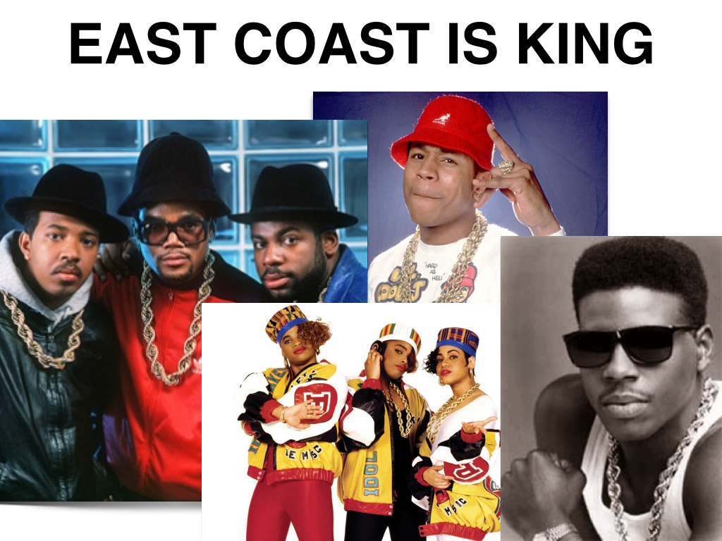 (Left to Right) Run DMC, Salt n' Pepa, LL Cool J, Schooly D (who claims to have invented snowboarding as a kid in Philly)