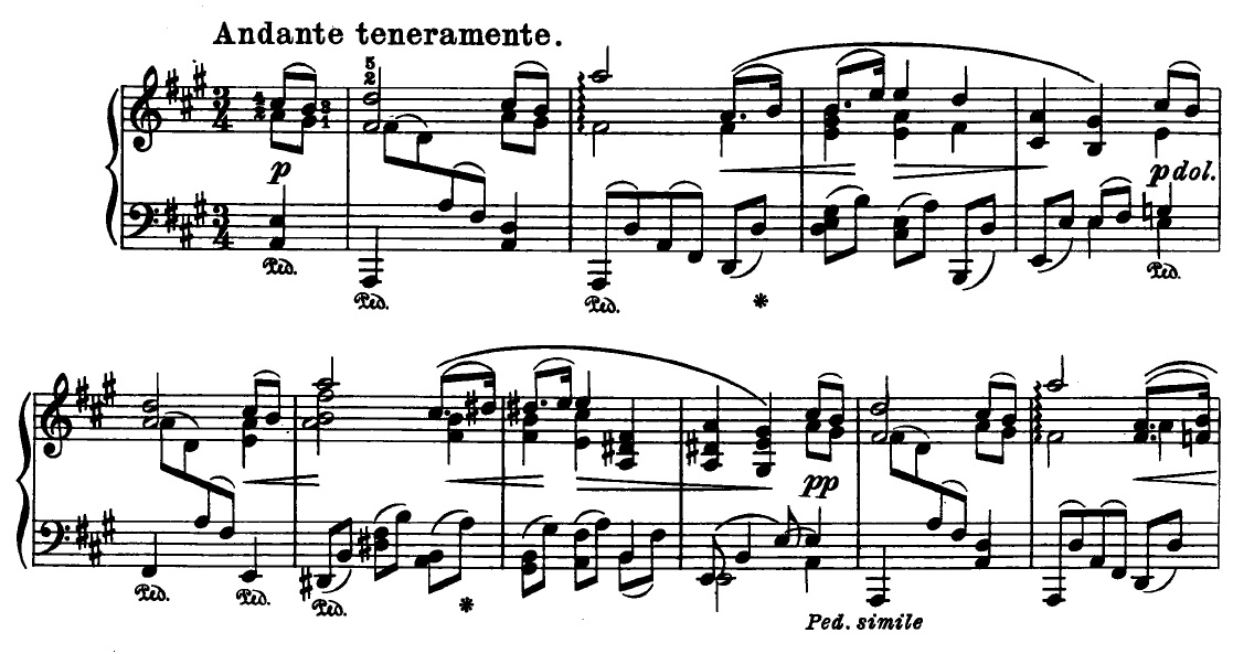 The opening bars of Brahms' Intermezzo, Op. 118 No. 2