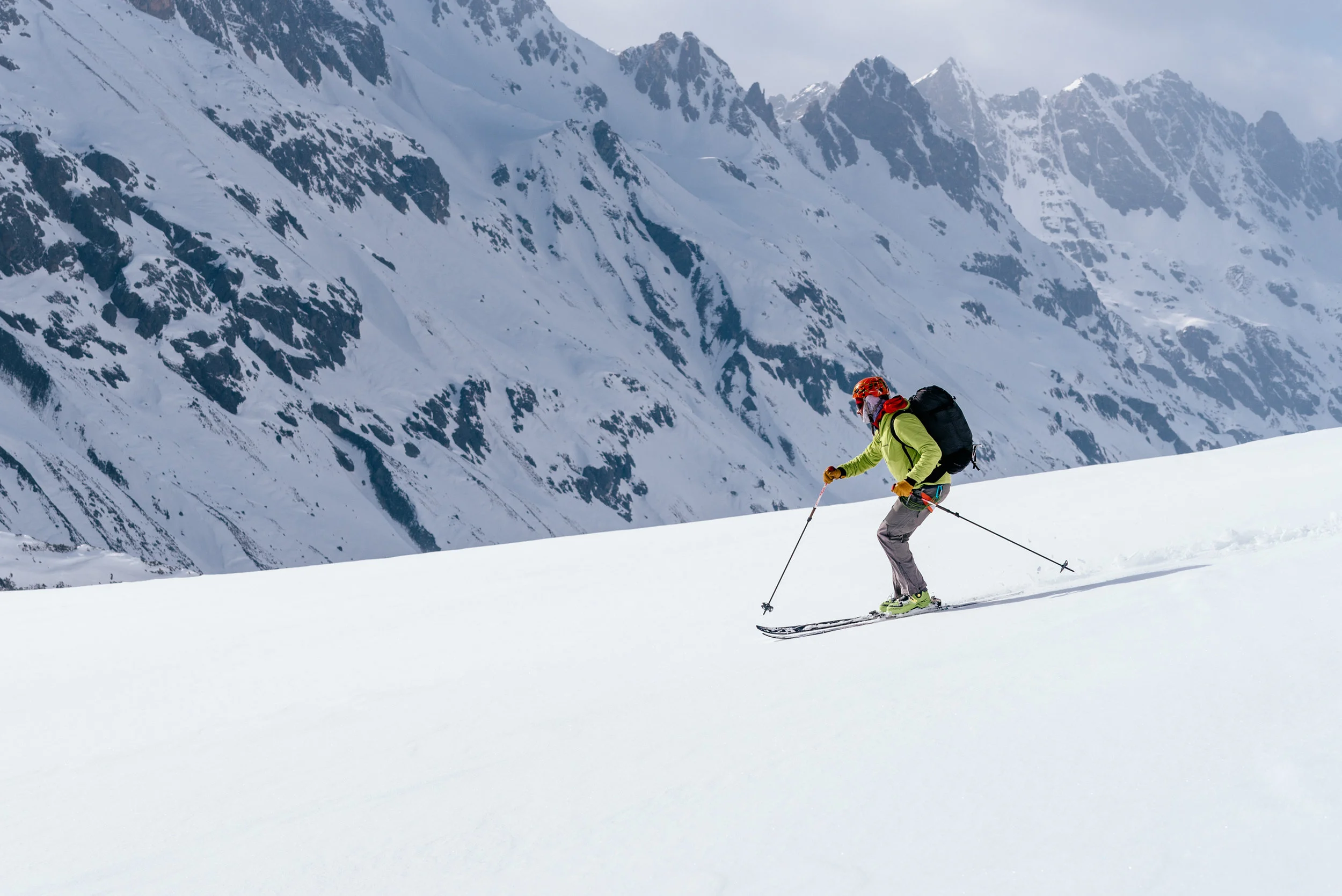 Jake Beren leading us to untracked lines on Jeff Bank’s Silvretta Tour.