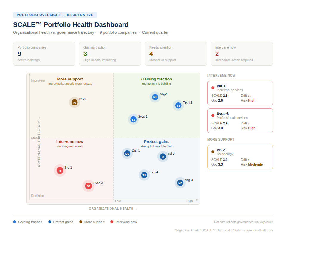 SCALE PE portfolio health dashbaord