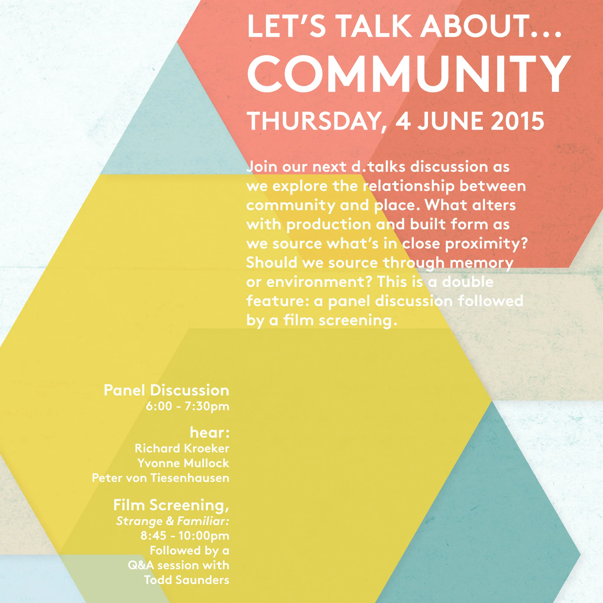 Let's talk about...community (poster: Alex Ferko)