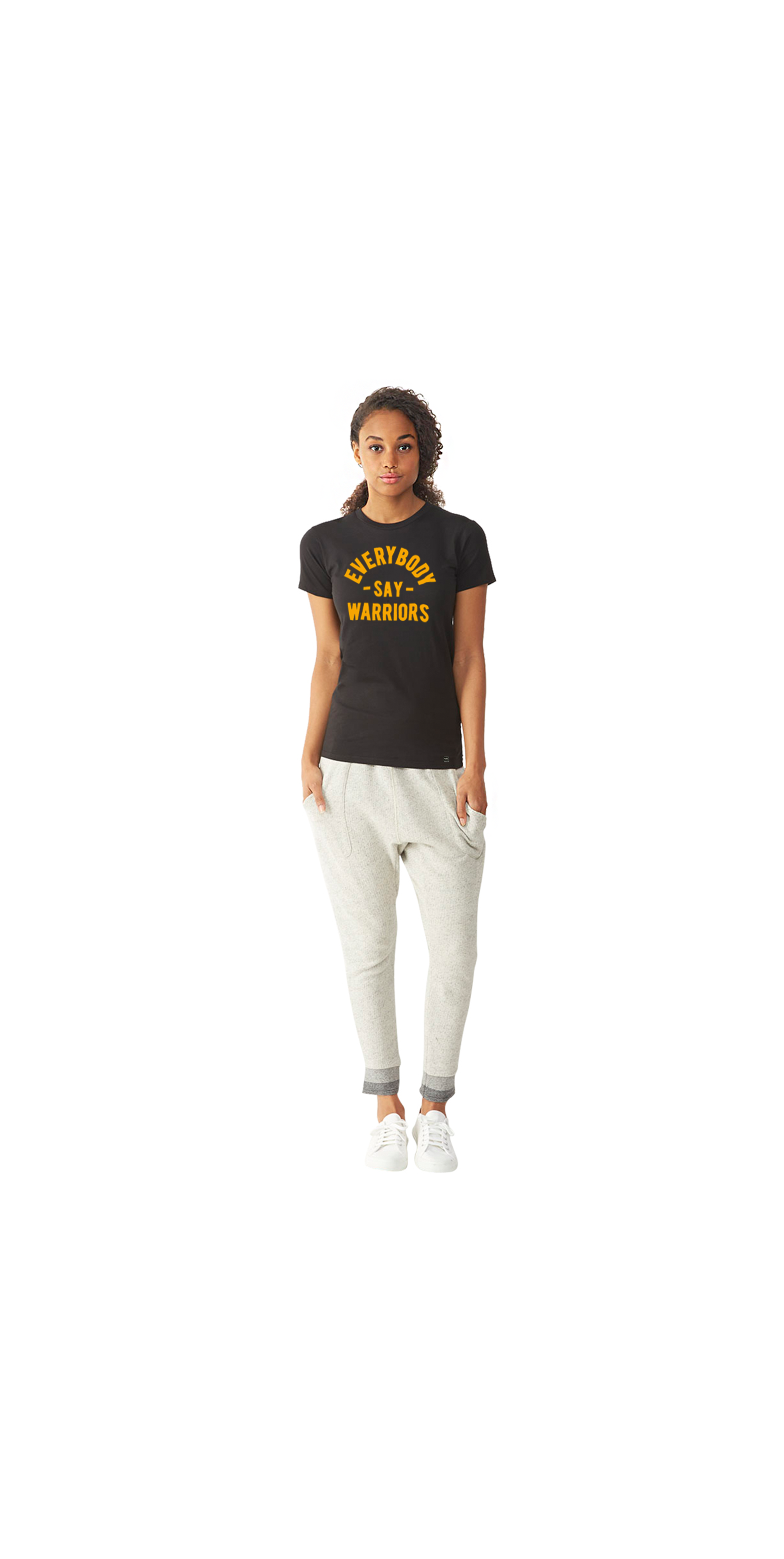 Sky+Oak+Co_Everybody+Say+Warriors_womens_black_tee_model.png