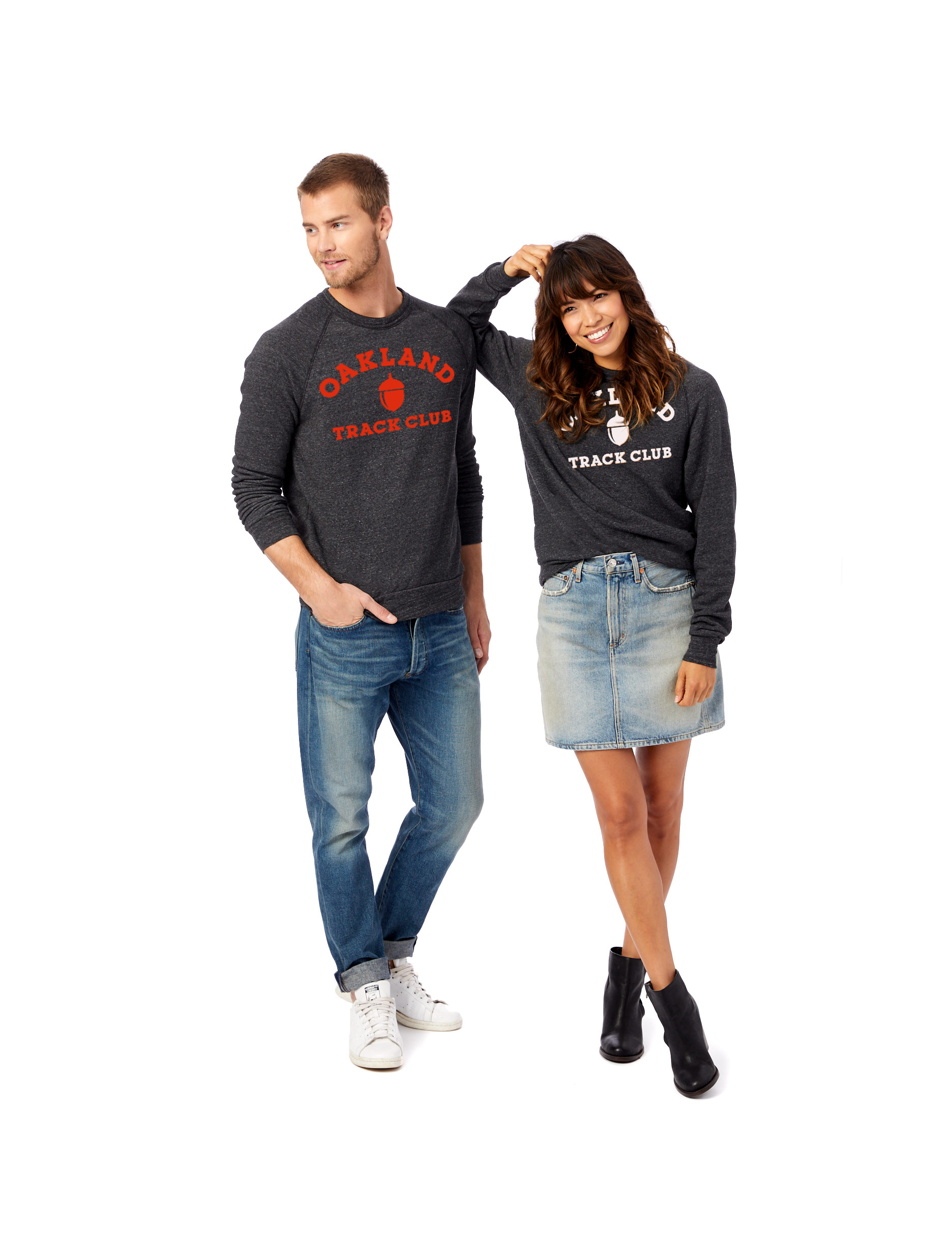 Sky_Oak_Co_Oakland_Track_Club_crewneck_charcoal_grey_unisex_scarlet_white_women_male_model.png