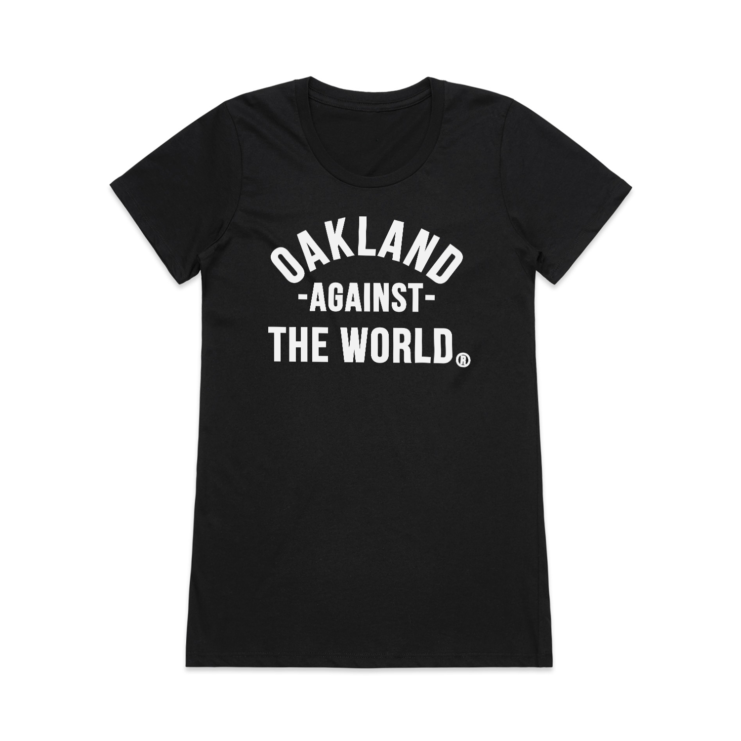 Sky Oak Co_Oakland_Against_The_World_black_white_womens_tee_cover.png