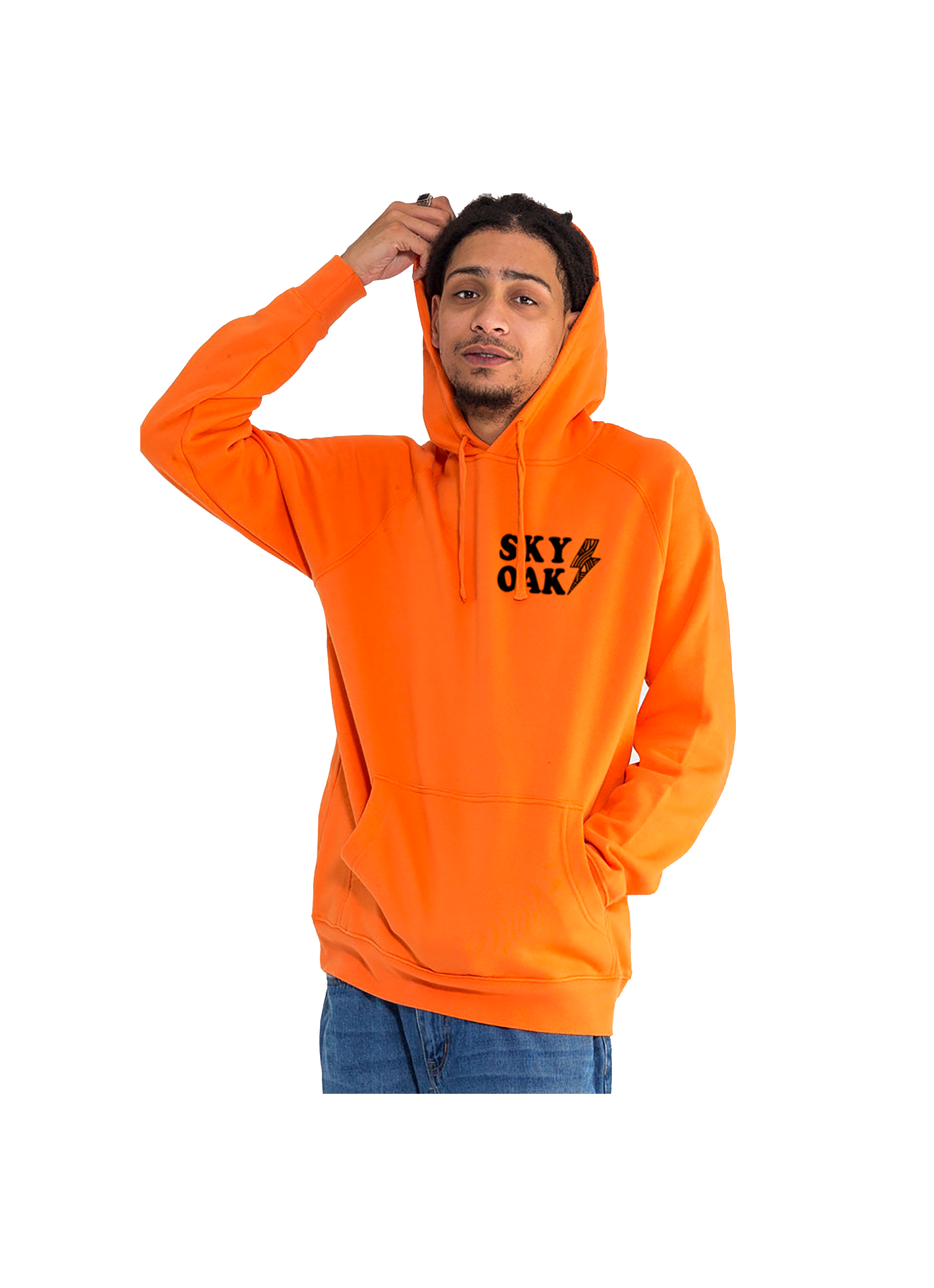Sky_Oak_Happy_Hoodie_orange_front_model.png