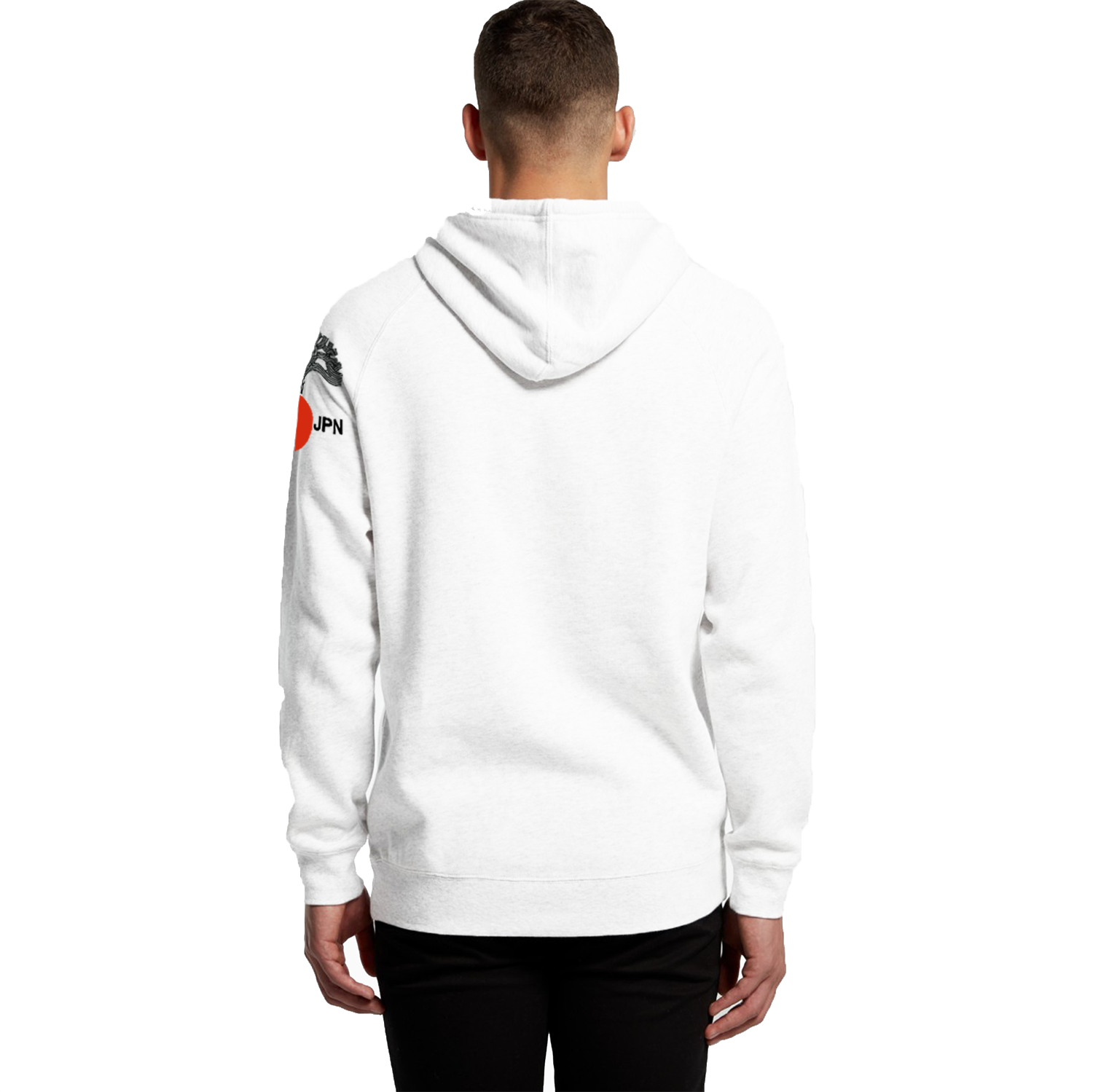Sky_Oak_Co_Oakland_Fukuoka_Hometown_Rising_Sun_white_hoodie_male_model_back.png