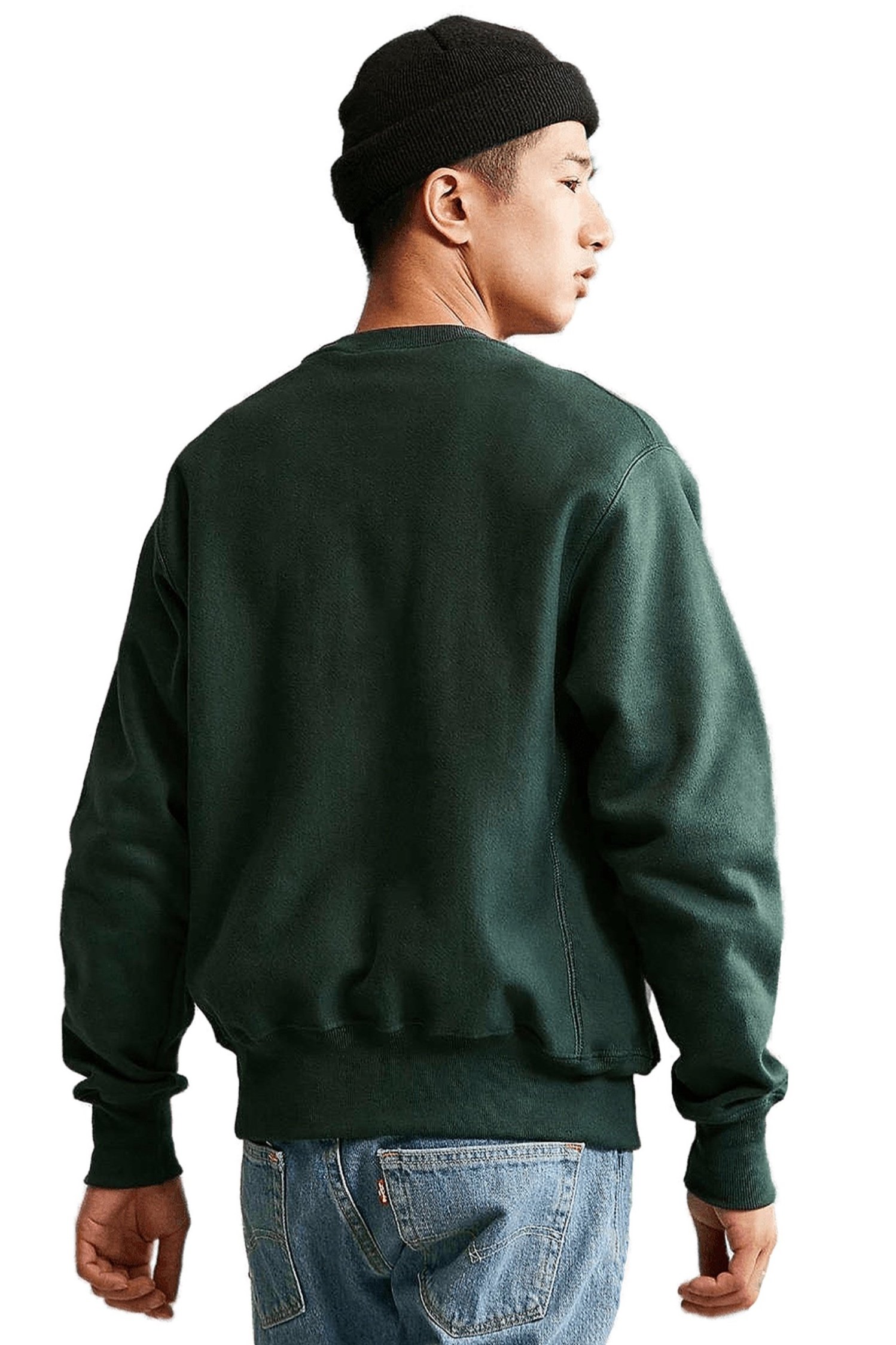 Sky%252BOak%252BCo-Champion-Tokyo-simple-script-reverse-weave-green-sweatshirt-male-model-back.jpg