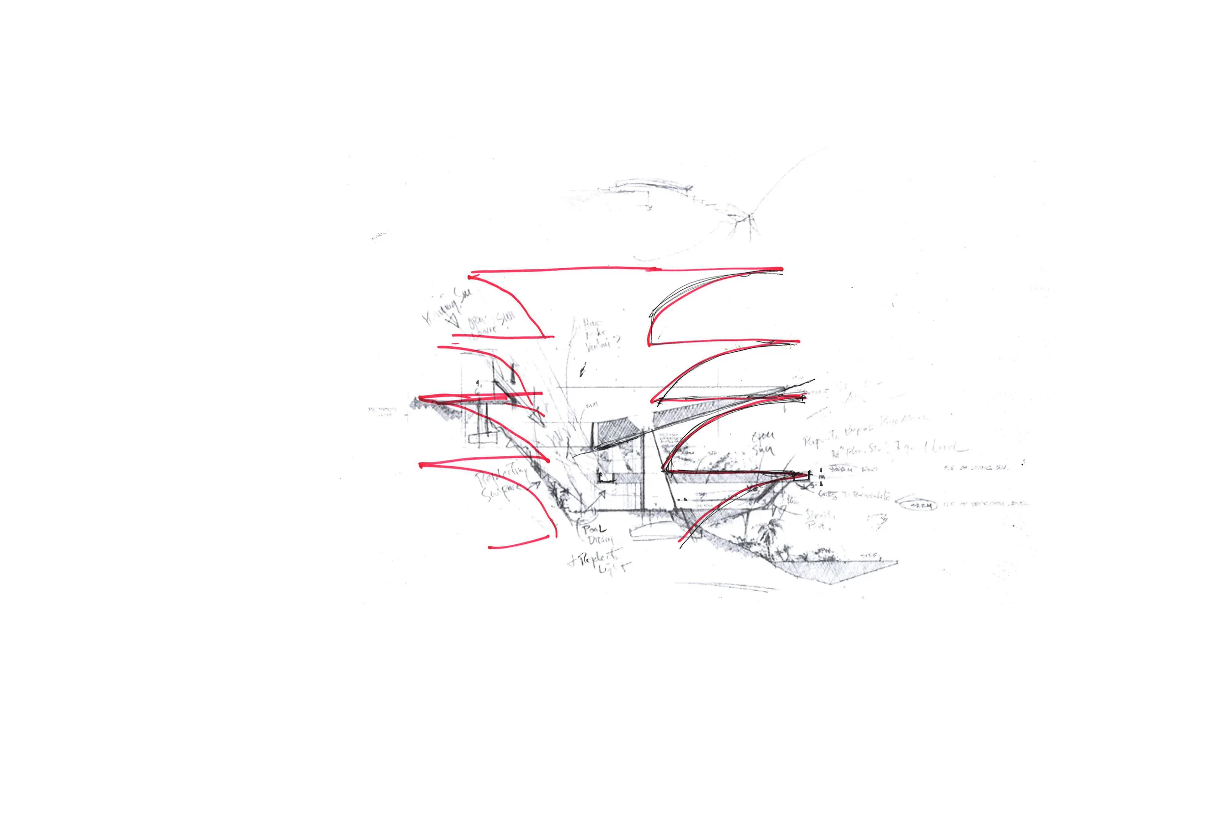  john lautner -&nbsp; acapulco house  w/ sketch 