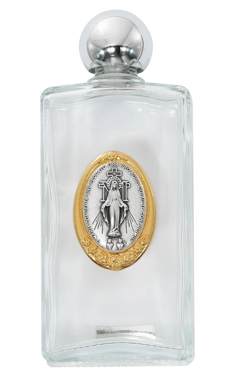Holy Water Bottle - 8oz Glass, MM, Option to Include Free Epiphany
