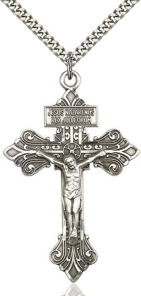 Sterling Silver Papal Crucifix with 24 inch chain | The Catholic Company®