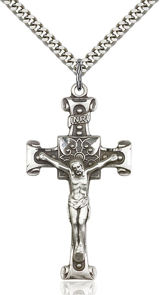 Solid 925 Sterling Silver. Cross Crucifix Pendant Necklace Unisex – Jeyfel
