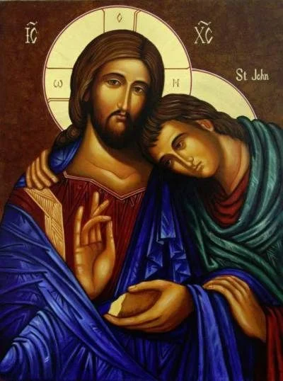 Icon of St. John resting on the Heart of Christ at the Last Supper