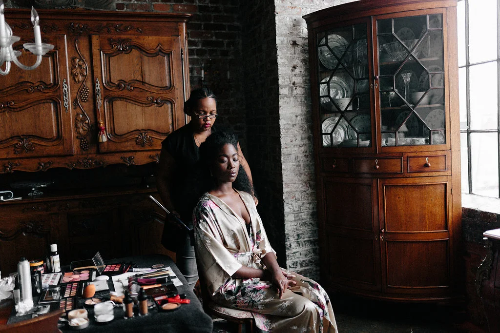  Luxury bridal hair styling for a black bride, provided by Corianne Elizabeth.&nbsp; 