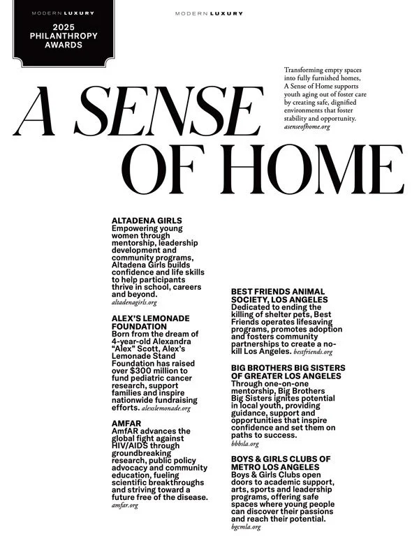 Modern Luxury: A sense of home 2025 Philanthropy Awards