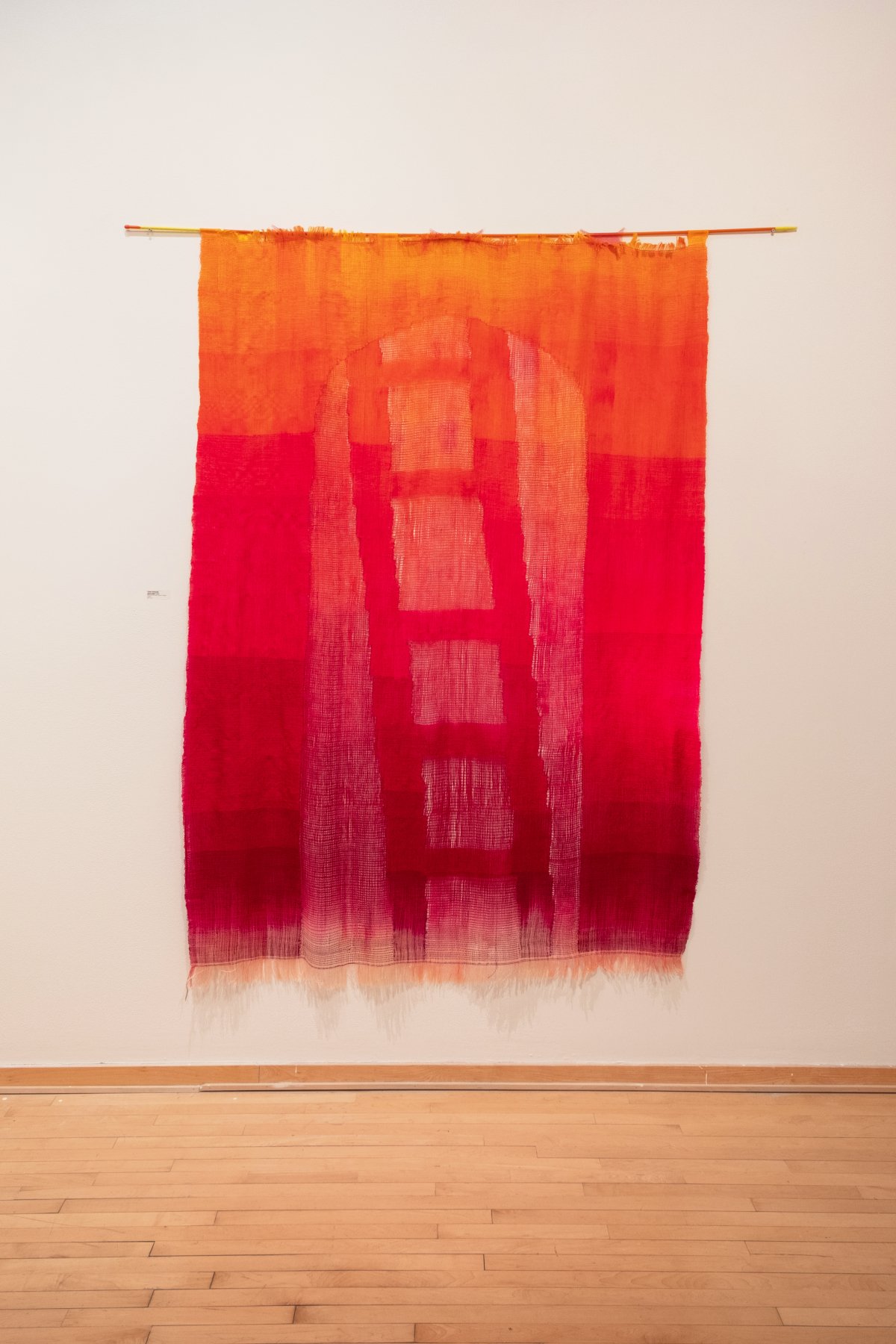  ghost ladder hand woven gauze; hand painted linen, silk, cotton, rayon. 80 in x 60 in 2021 Photo by L Autumn Gnadinger. 
