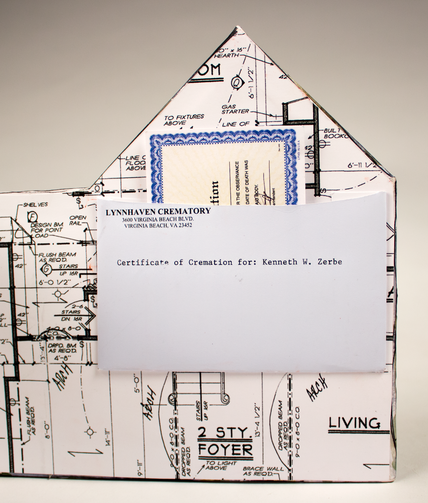 Back Cover - Detail View: Certificate of Cremation