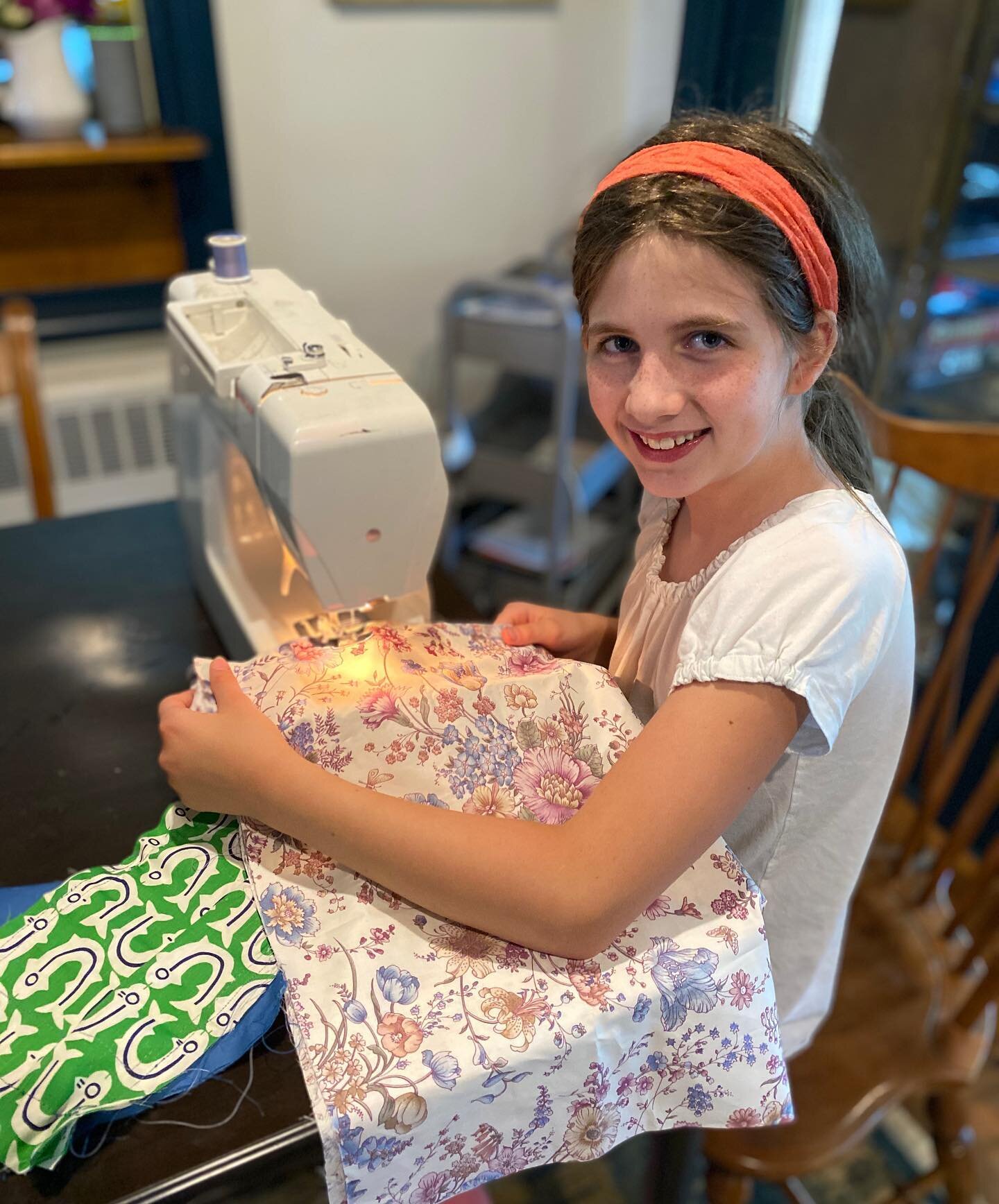 I may not have &ldquo;self-actualized&rdquo; during quarantine, but my daughter is doing her best to do so. She made the most perfect muffins ever from scratch yesterday. Now she&rsquo;s learning how to work with this finicky beast. #homeeconomics #l