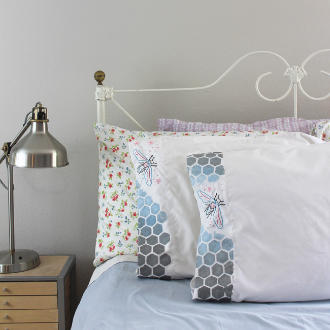 Ombre Stenciled Pillowcases