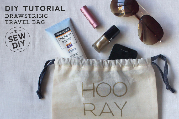 DIY Tutorial – Drawstring Travel Bag with Free Design Template — Sew DIY