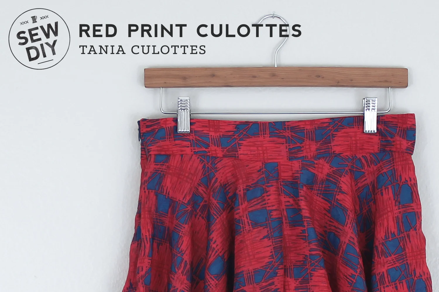 DIY Red Print Culottes
