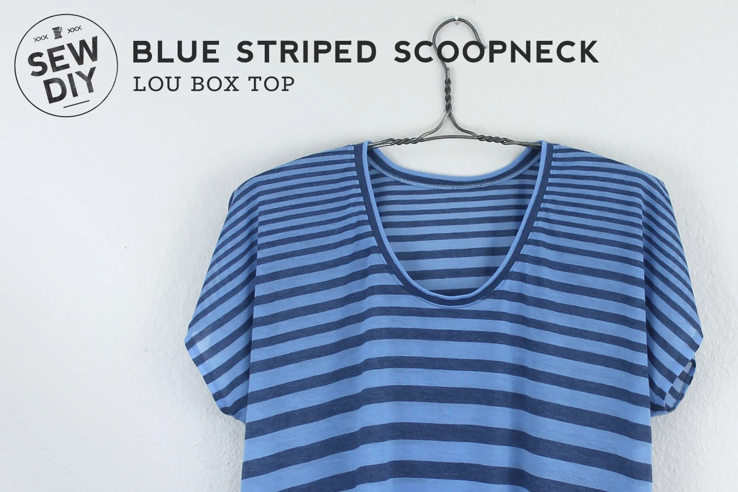DIY Blue Striped Scoopneck Top – Lou Box Top