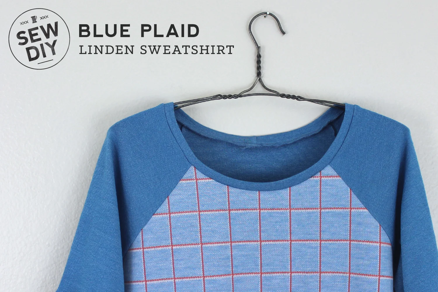 DIY Blue Plaid Linden Sweatshirt