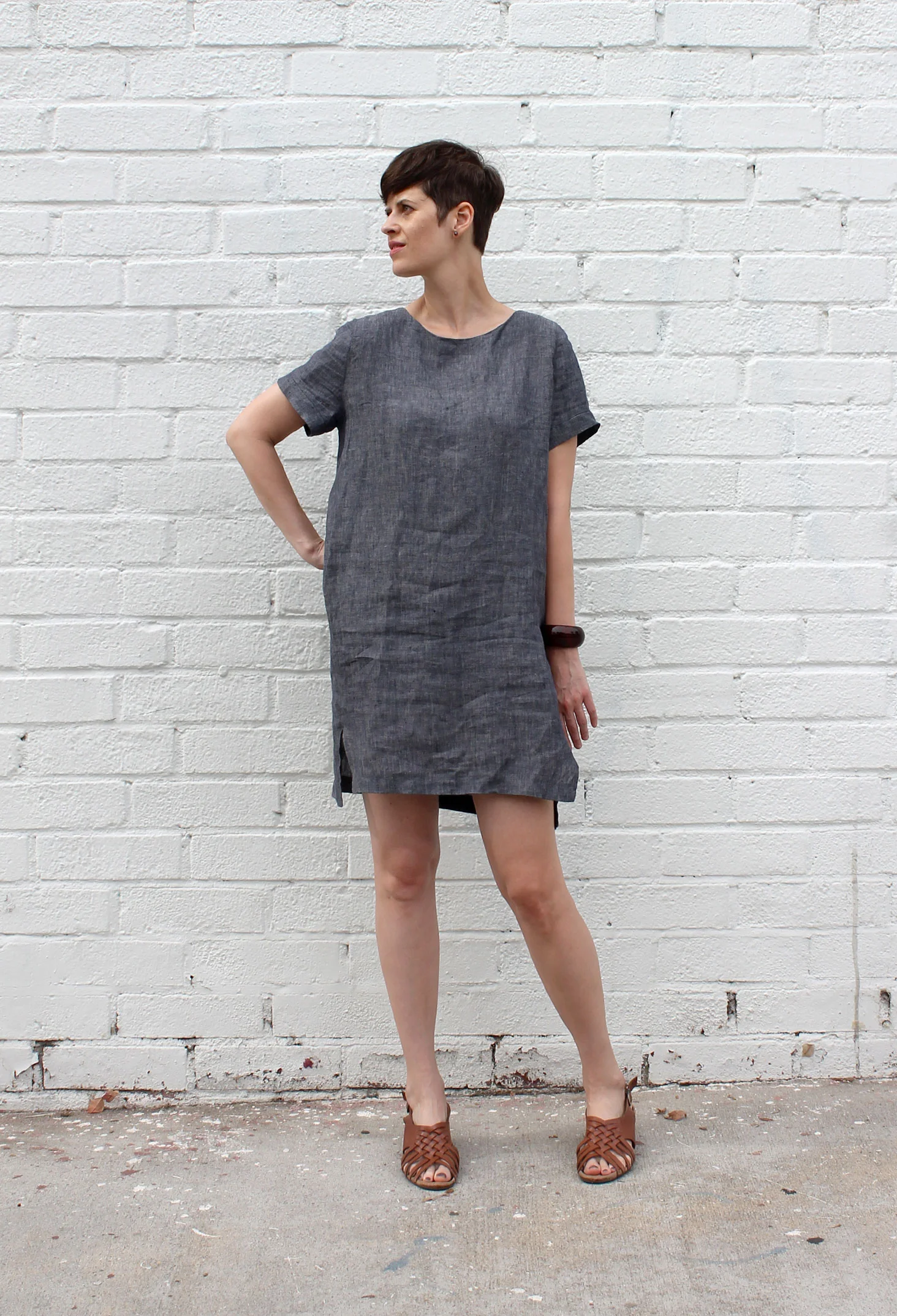 cocoon linen dress