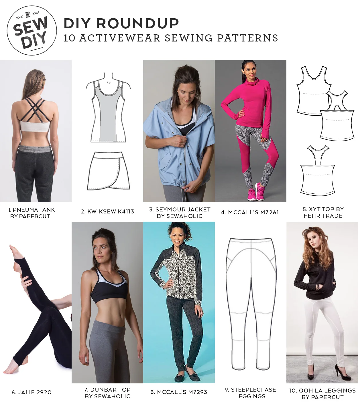 10 Activewear Sewing Patterns – DIY Roundup