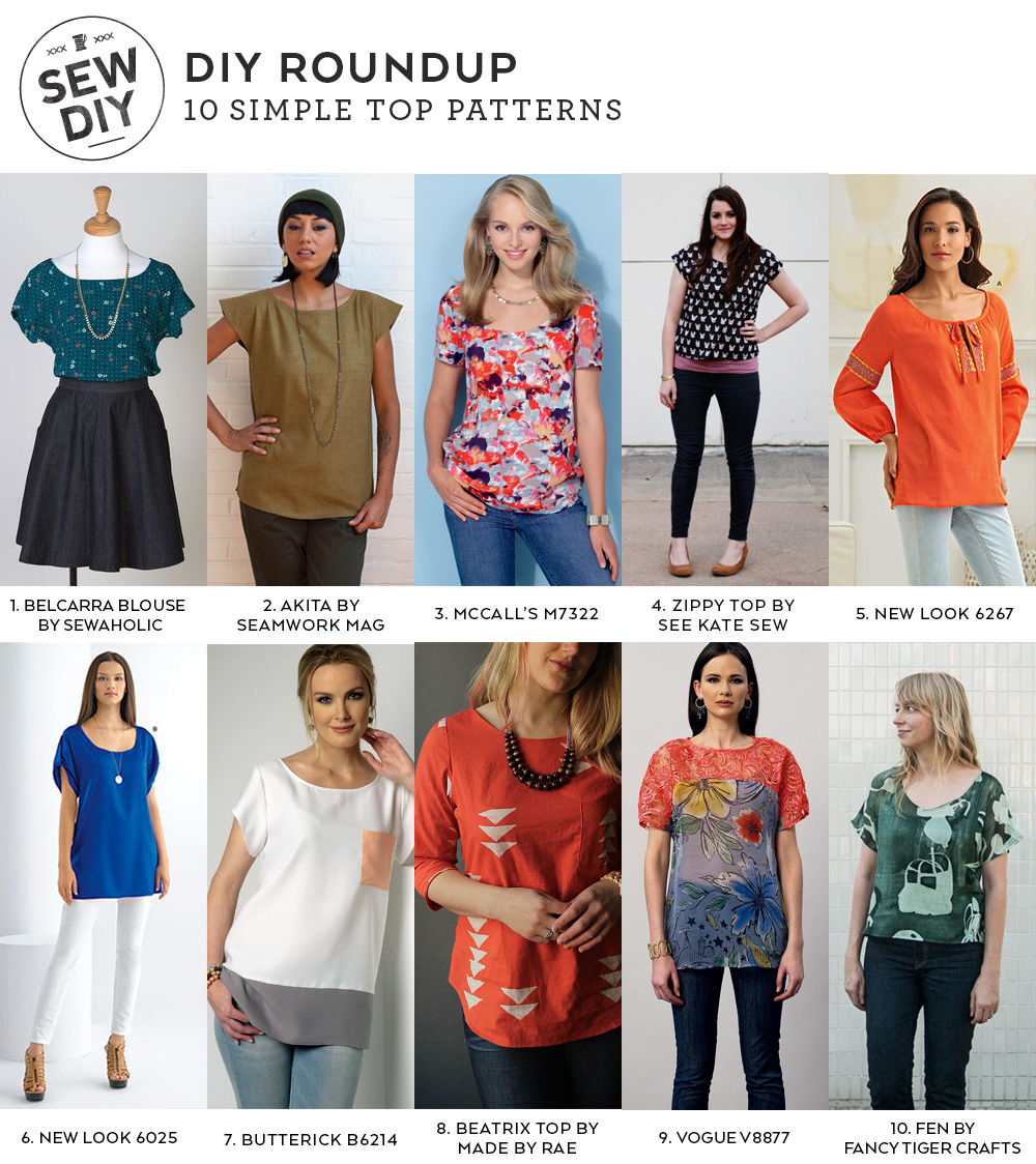 Geruïneerd Portugees visie 10 Simple Top Sewing Patterns — Sew DIY