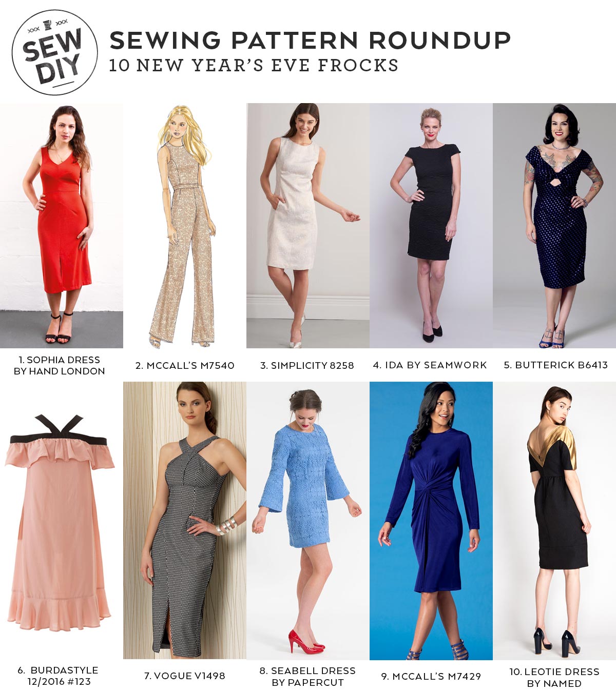10 New Year's Eve Frocks – Sewing Pattern Roundup — Sew DIY