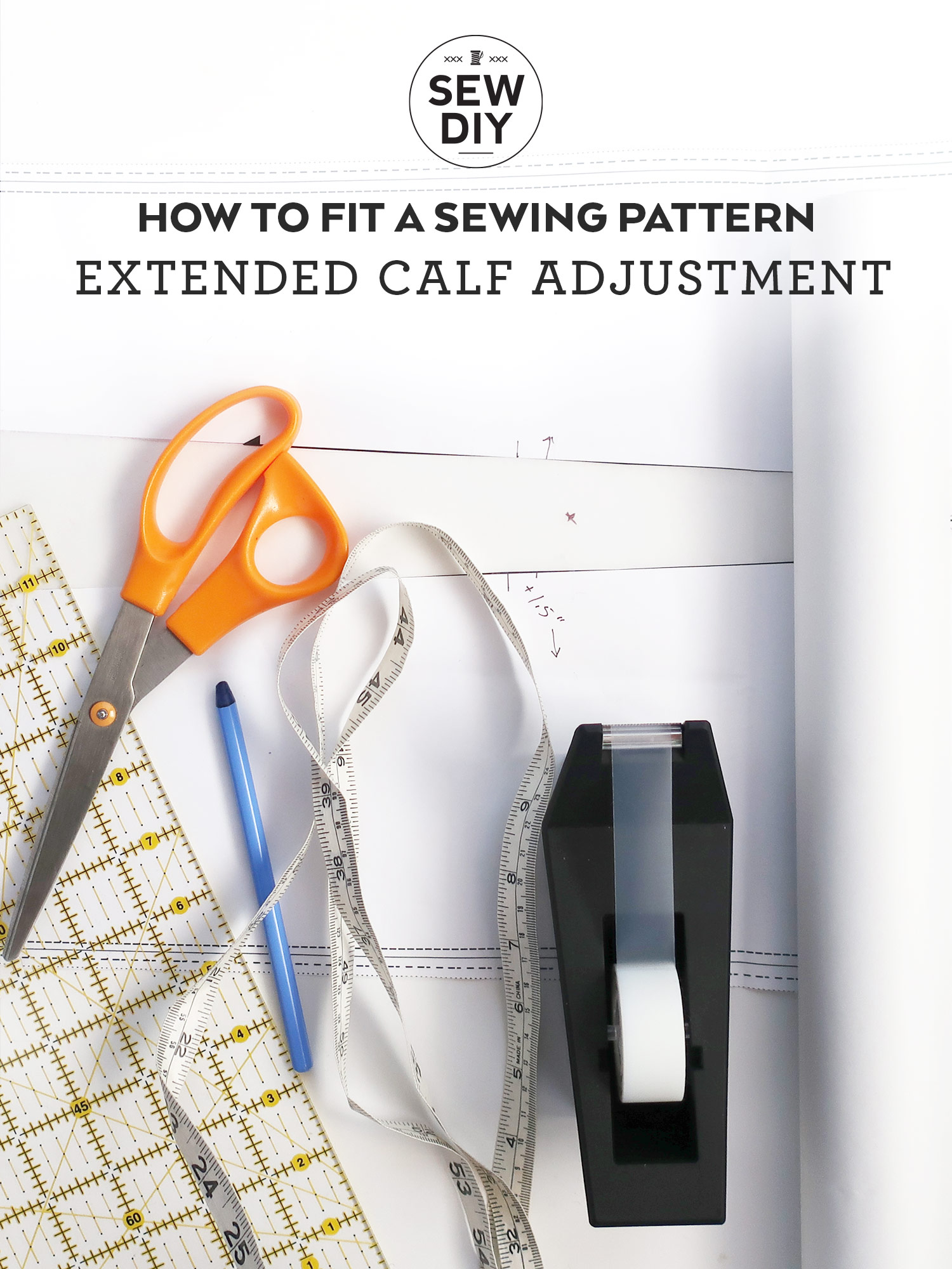 How to Make an Extended Calf Adjustment – Fitting a Sewing Pattern
