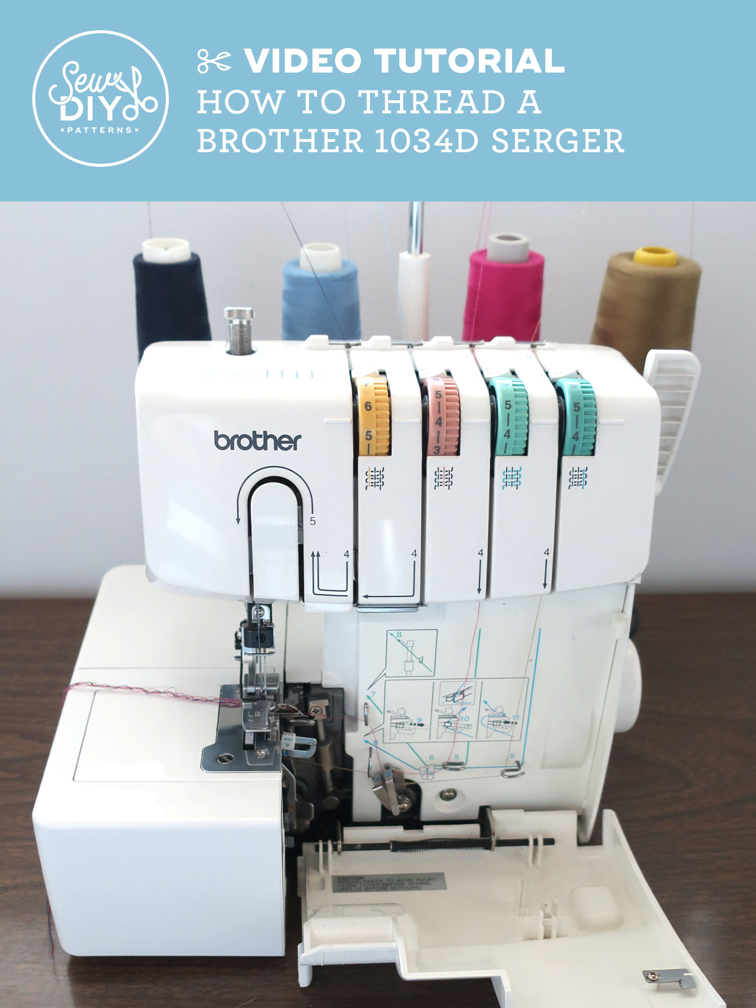 How to Thread a Brother 1034D Serger - VIDEO tutorial — Sew DIY