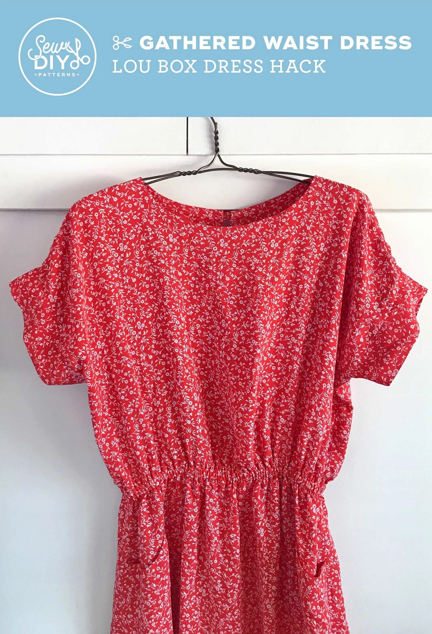 Diy Floral Gathered Waist Dress Lou Box Dress Hack Sew Diy