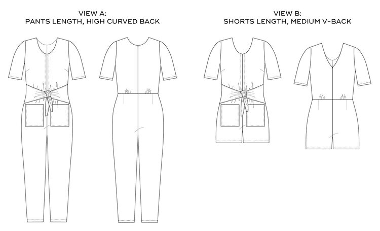 Dana Jumpsuit PDF pattern views