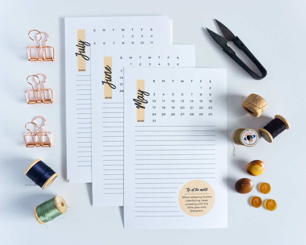 2020 Free Printable Calendar from Sew DIY