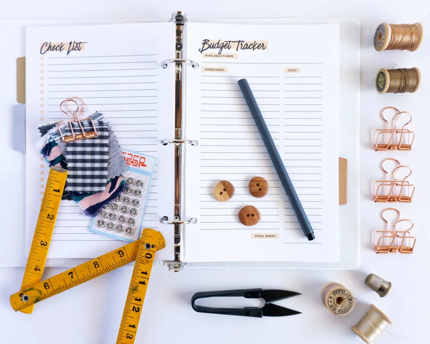 Printable Sewing Planner PDF Download Design 002 — Sew DIY