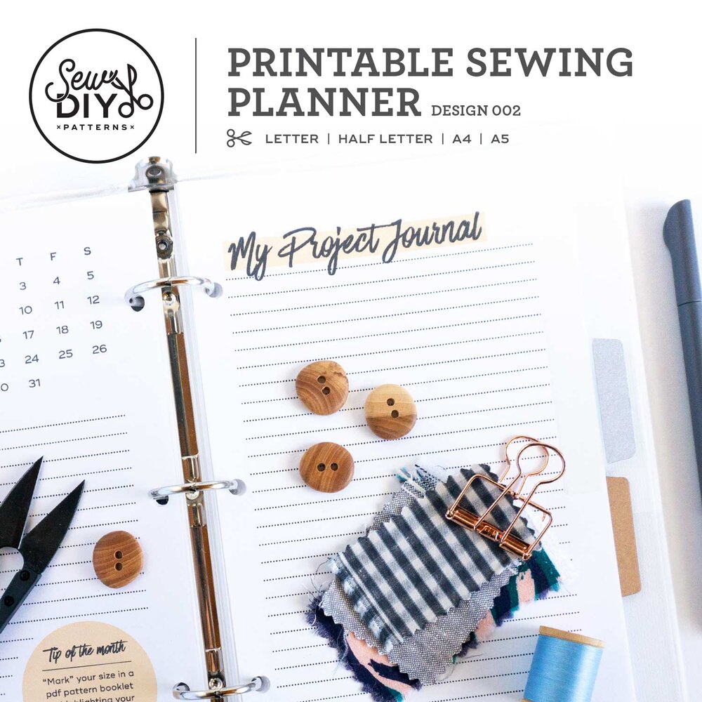 Printable Sewing Planner PDF Download Design 002