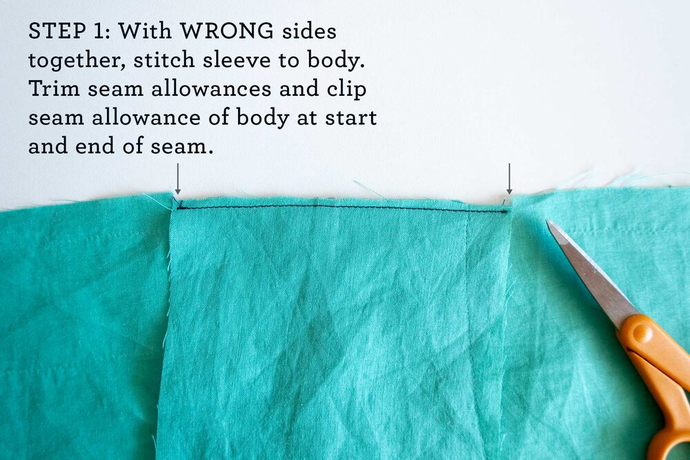 How to sew French seams for the Tasi Robe step 1