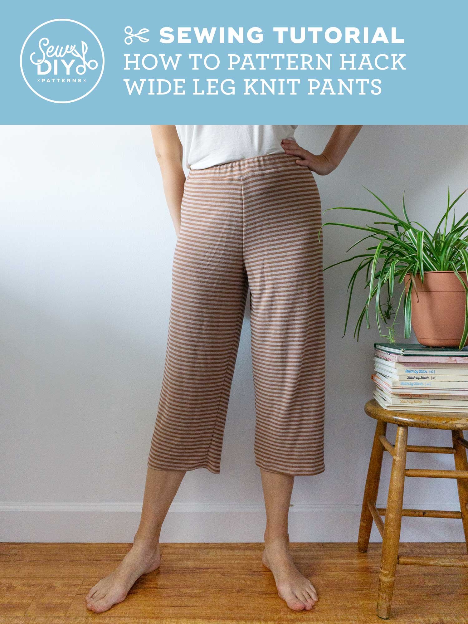 DIY Wide Leg Knit Pants  Summer Sweatsuit pattern hack  Sew DIY