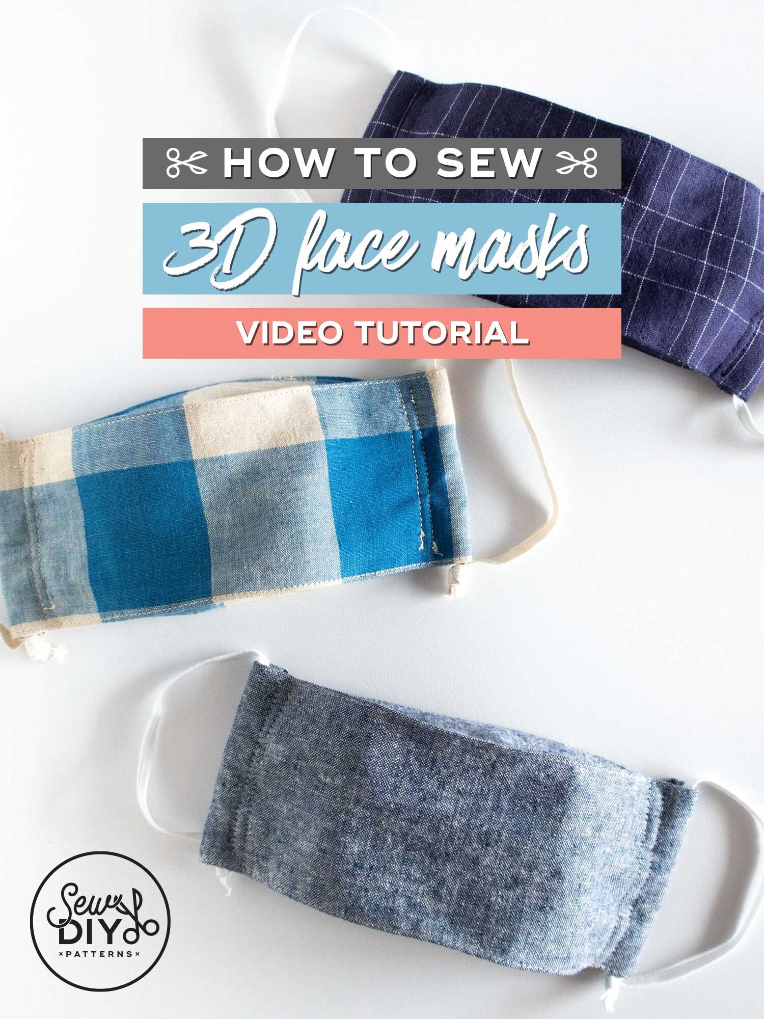 How To Sew A 3d Face Mask Quickly And Easily Video Tutorial And Free Template Sew Diy